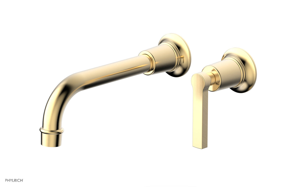 Phylrich 501-18-004 HEX MODERN Single Handle Wall Lavatory Set - Lever Handle 501-18 - Satin Brass