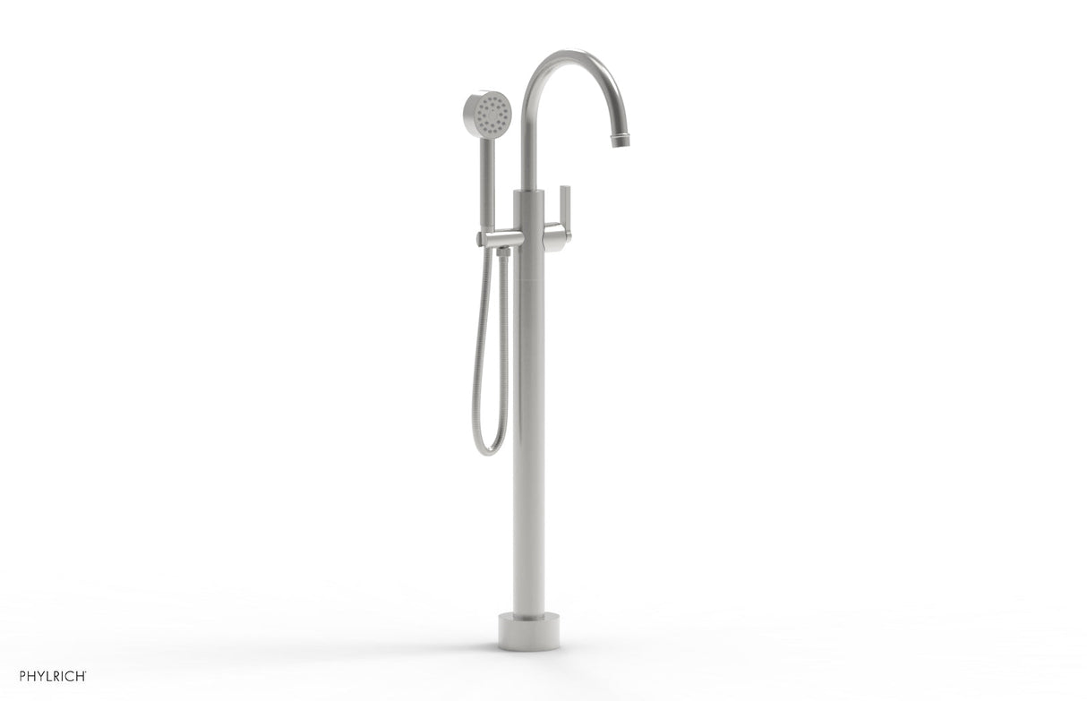Phylrich 501-47-01-26D HEX MODERN Tall Floor Mount Tub Filler - Lever Handle with Hand Shower  501-47-01 - Satin Chrome