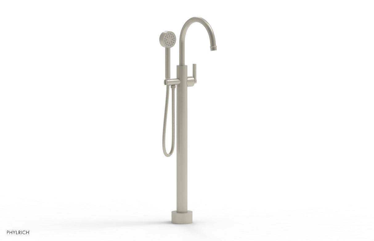 Phylrich 501-47-01-15B HEX MODERN Tall Floor Mount Tub Filler - Lever Handle with Hand Shower  501-47-01 - Burnished Nickel