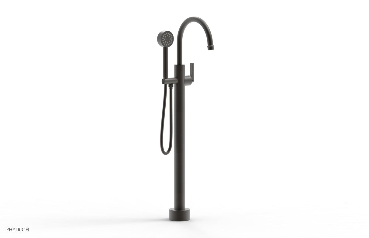 Phylrich 501-47-01-10B HEX MODERN Tall Floor Mount Tub Filler - Lever Handle with Hand Shower  501-47-01 - Oil Rubbed Bronze
