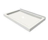 MAAX 410001-505-001-000 B3Round 4832 Acrylic Wall Mounted Shower Base in White with Center Drain