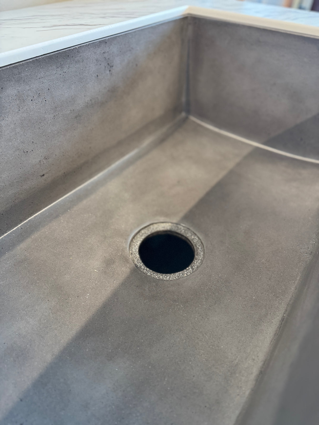 36” Concrete FarmHouse Sink Laundry Room Vanity with Thinscape Marble Colored Top