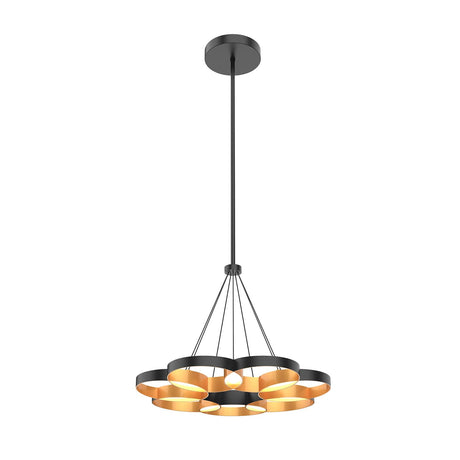 Kuzco CH90826-BK/GD MAESTRO 26" CHANDELIER OUTER BLACK INNER GOLD 50W 120VAC WITH LED DRIVER 3000K 90CRI