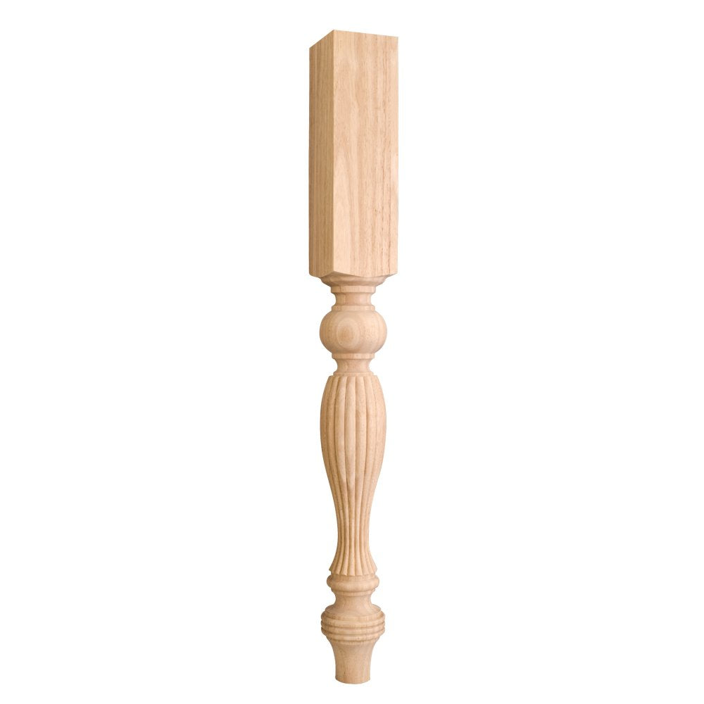 Hardware Resources P4ALD 3-3/4" W x 3-3/4" D x 35-1/2" H Alder Tapered Fluted Leg