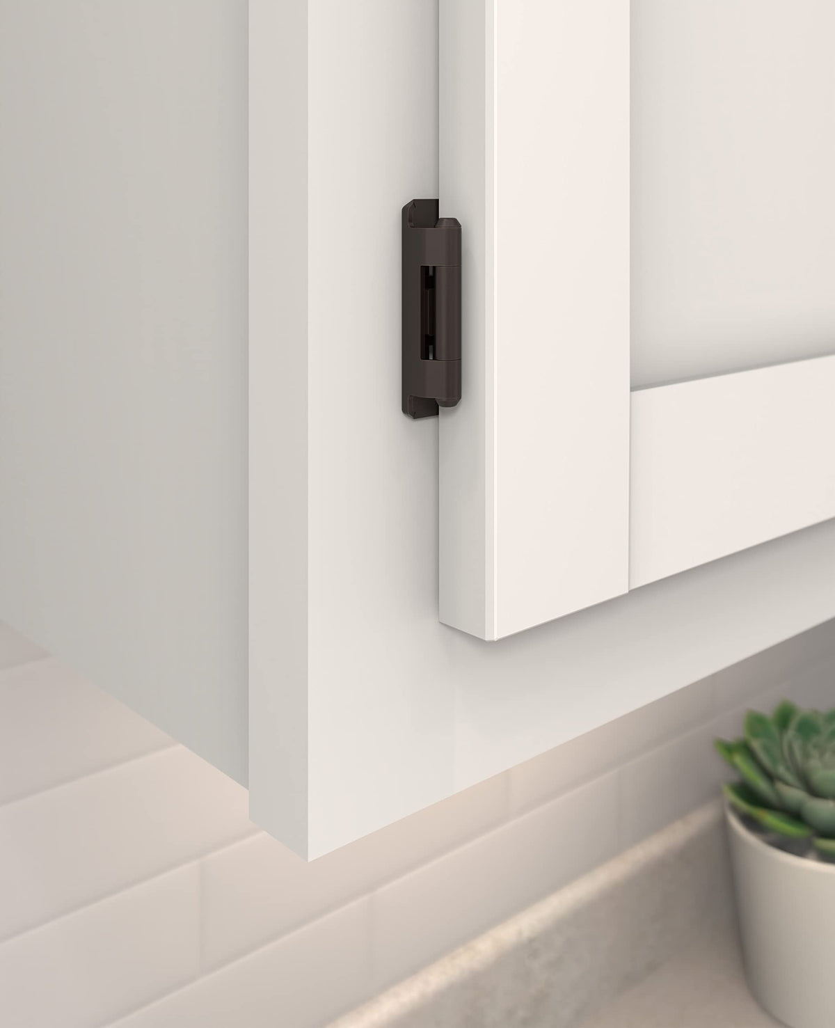 Amerock Cabinet Hinge 3/8 inch (10 mm) Inset Hinge Oil Rubbed Bronze 2 Pack Self-Closing Hinge Partial Wrap Hinge Cabinet Door Hinge