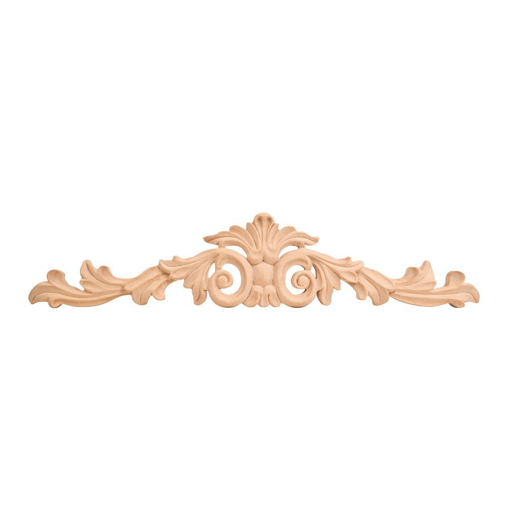Hardware Resources ONL-02-16RW 15-1/4" W x 1/2" D x 3-1/4" H Rubberwood Acanthus Onlay