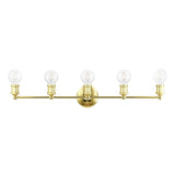 Livex Lighting 14425-02 Lansdale 5 Light 34 inch Polished Brass Vanity Sconce Wall Light, Large