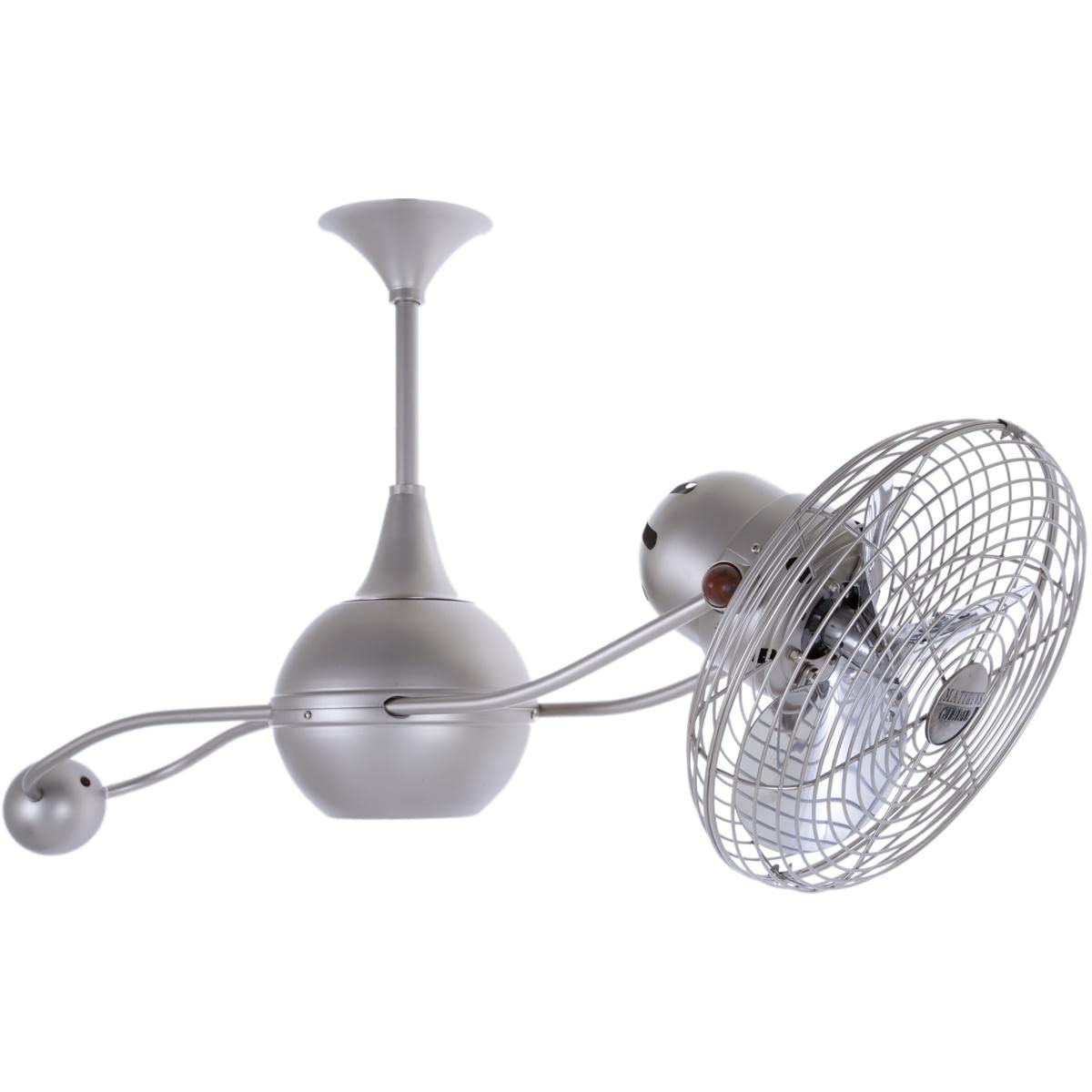 Matthews Fan B2K-BKN-MTL Brisa 360° counterweight rotational ceiling fan in Black Nickel finish with metal blades.