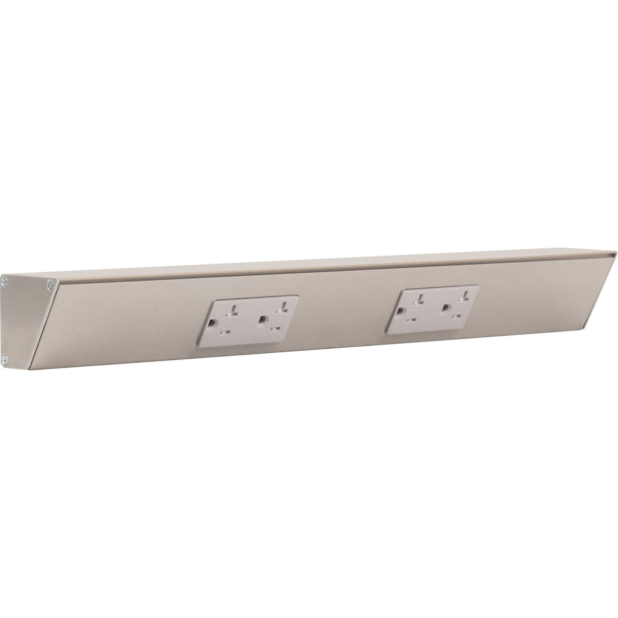 Task Lighting TR18-2GD-P-SN 18" TR Series Angle Power Strip, Satin Nickel Finish, Grey Receptacles