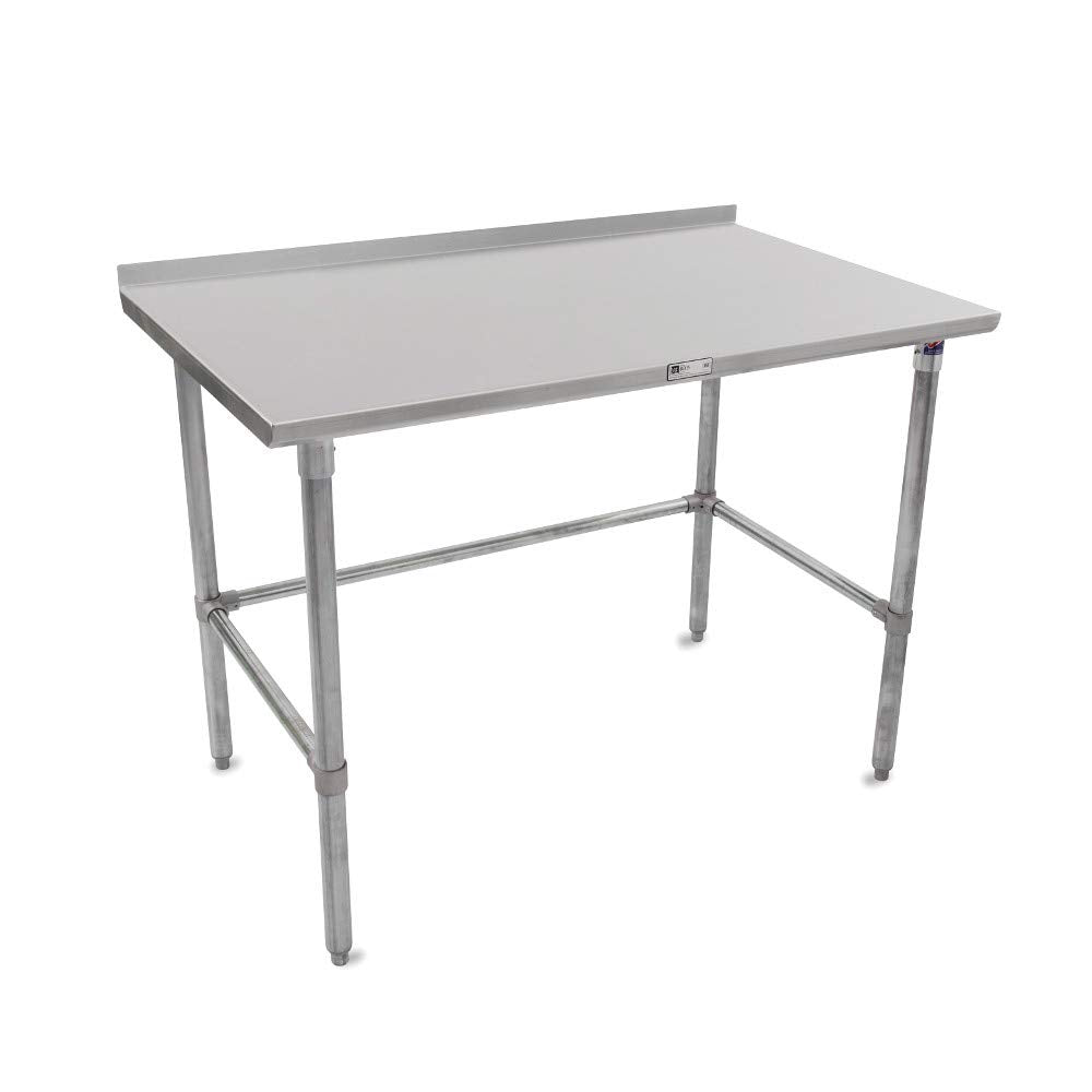 John Boos ST6R1.5-3048GBK Stainless Steel Top Work Table 48"W x 30"D, 1-1/2"H Rear Up-Turn, Galvanized Legs & Bracing
