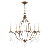 Livex Lighting 6426-73 Chesterfield 6 Light Chandelier, Hand Painted Antique Silver Leaf