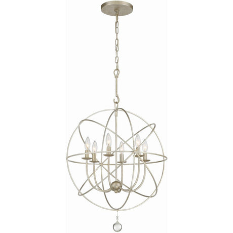 Solaris 6 Light Olde Silver Sphere Chandelier 9226-OS