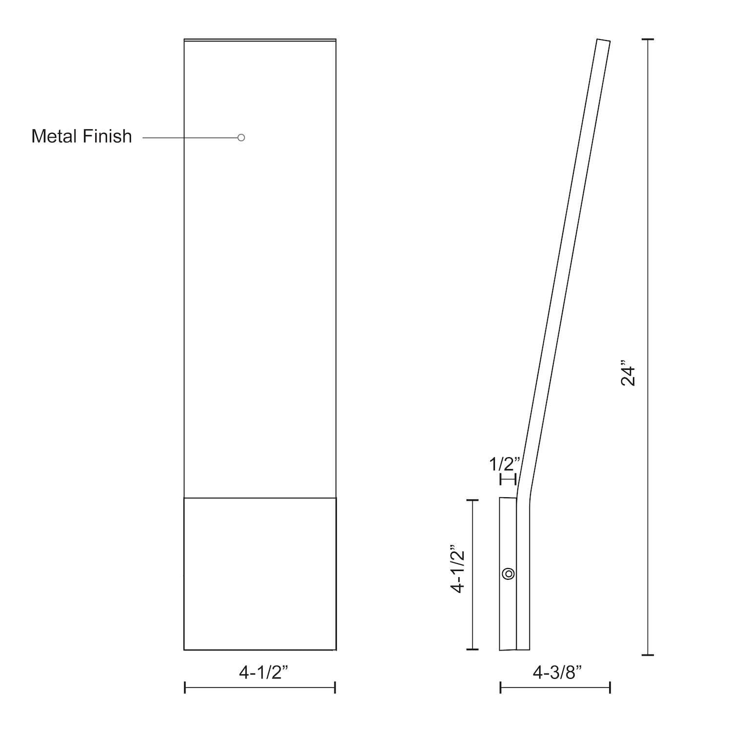 Kuzco EW7924-GY NEVIS 24" EW Gray 120V ELV LED 3000K 90CRI 15W