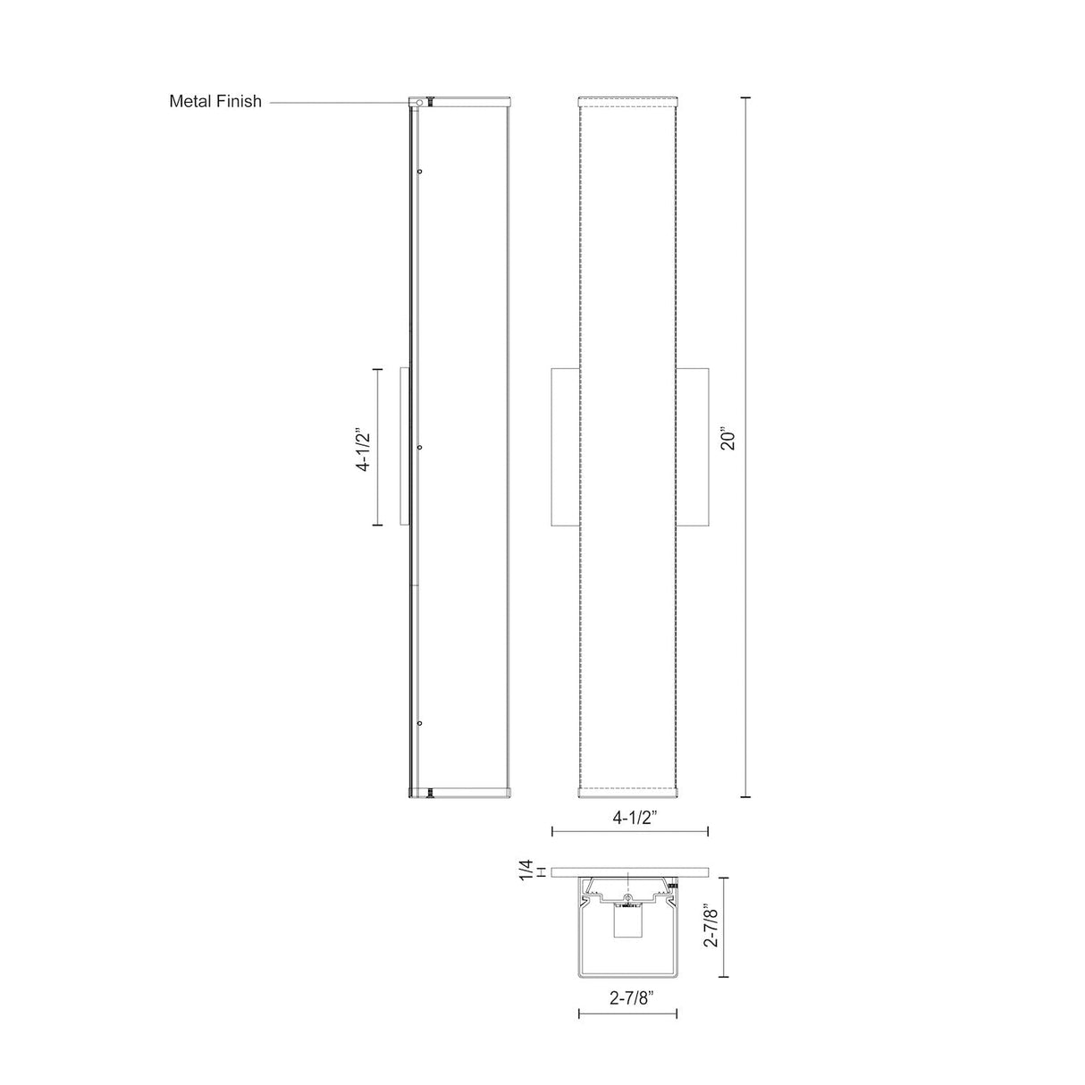Kuzco VL62220-CH JANE 20" VL Chrome 120V ELV LED 3000K 90CRI 22W