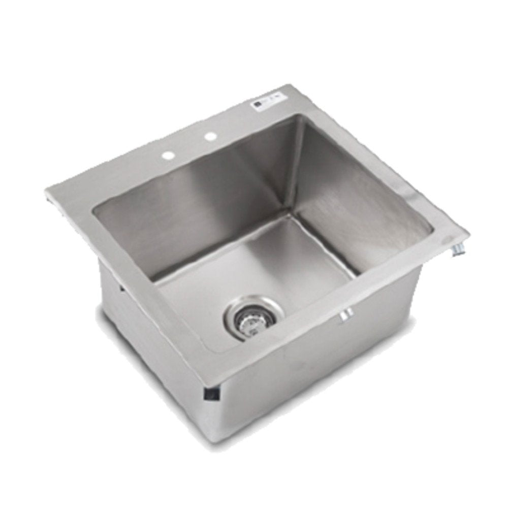 John Boos PB-DISINK201612 Drop In Sink 20" x 16" 12" w/ 4" OC Deck Mount Faucet Holes