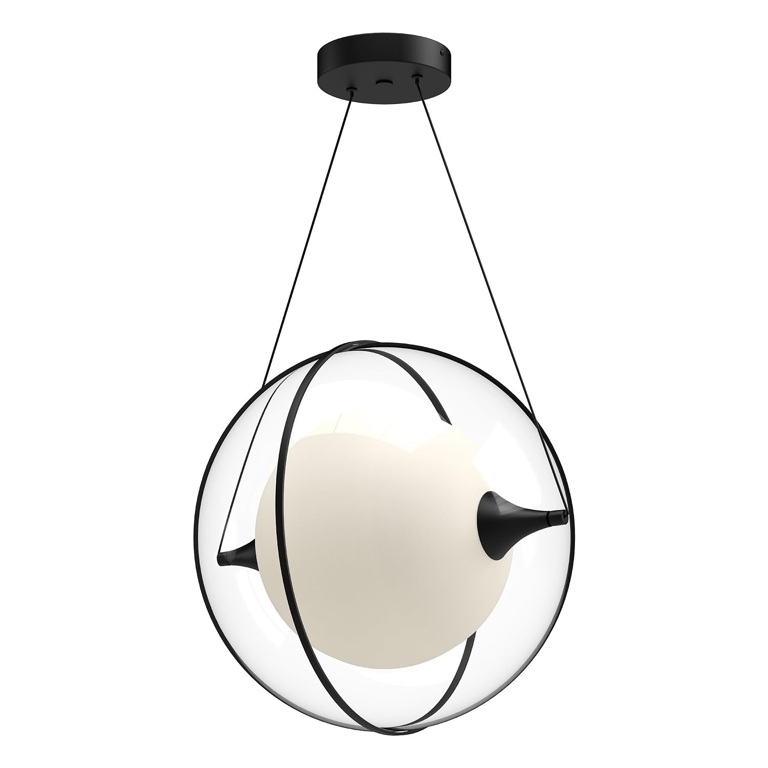 Kuzco PD76716-BK ARIES 16" PENDANT TEXTURED BLACK 120" WIRE 120V TRIAC/ELV LED 3000K 90CRI 21W
