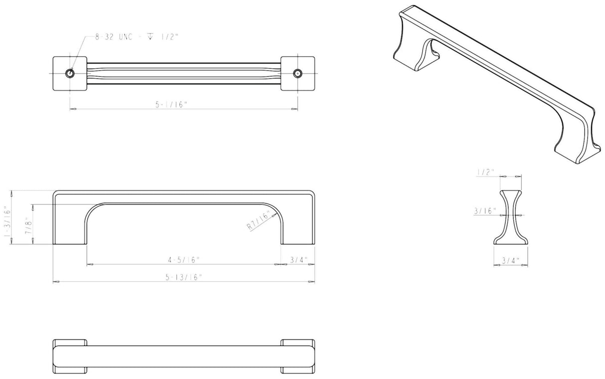Jeffrey Alexander 752-128BNBDL 128 mm Center-to-Center Brushed Pewter Sullivan Cabinet Pull