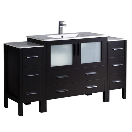 Fresca FCB62-123612ES-I Fresca Torino 60" Espresso Modern Bathroom Cabinets w/ Integrated Sink