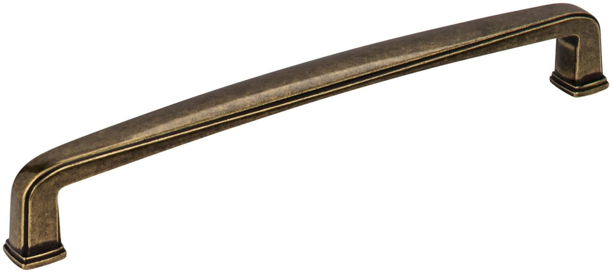 Jeffrey Alexander 1092-160AEM 160 mm Center-to-Center Lightly Distressed Antique Brass Square Milan 1 Cabinet Pull
