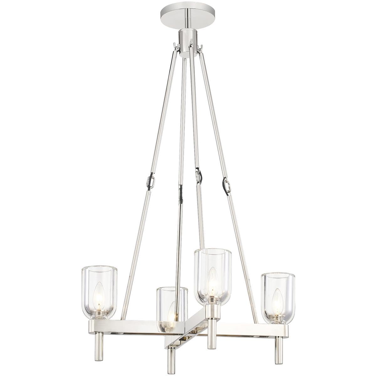 Alora PD338422PNCC LUCIAN 22" PD POLISHED NICKEL CLEAR CRYSTAL 4 X 60W E12