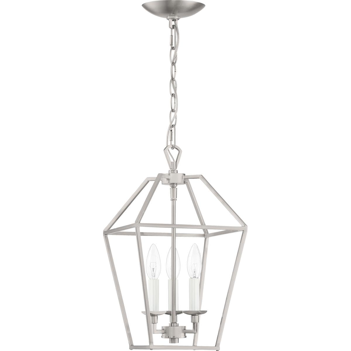 Quoizel AVY5203BN Aviary Pendant Ceiling Lighting, 3-Light, 180 Watts, Brushed Nickel (17"H x 10"W)