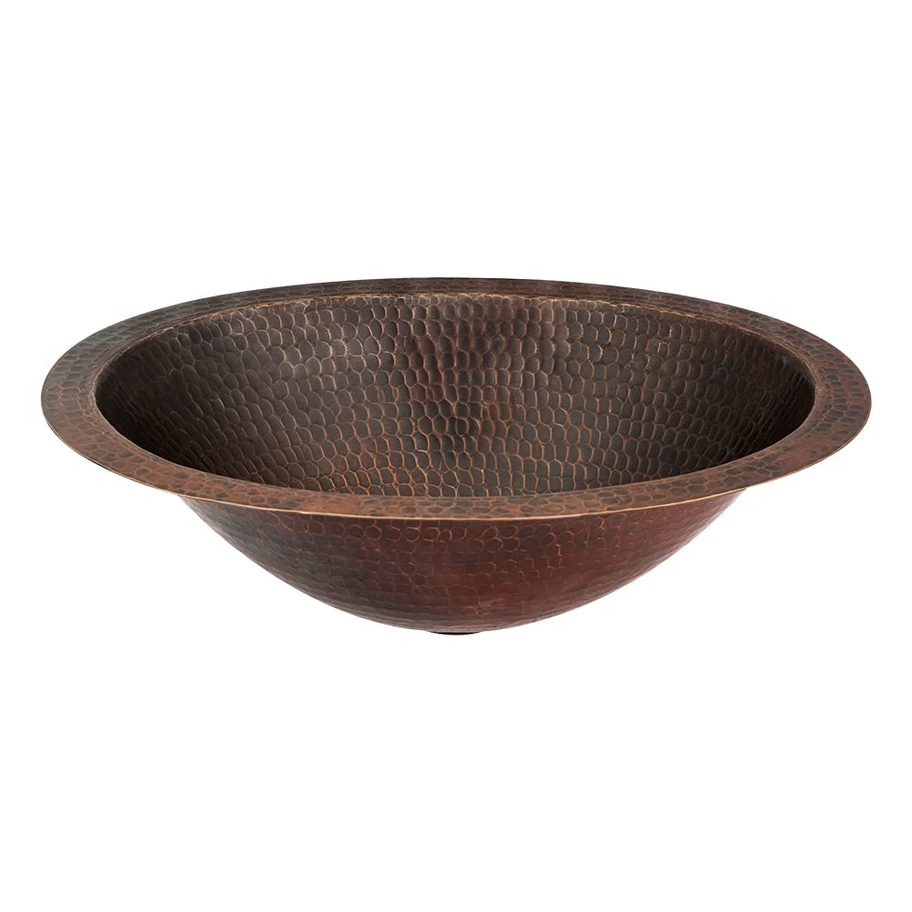 15" Oval Under Counter Hammered Copper Bathroom Sink (Showroom Display)