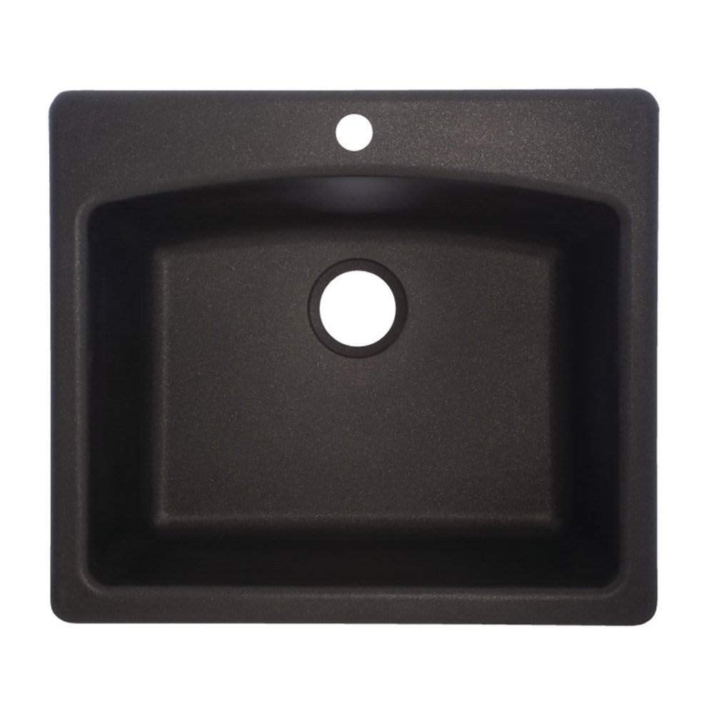 FRANKE ESCH25229-1 Ellipse 25.0-in. x 22.0-in. Champagne Granite Dual Mount Single Bowl Kitchen Sink - ESCH25229-1 In Champagne