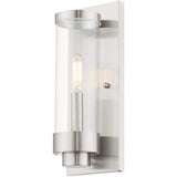 Livex Lighting 20721-91 Hillcrest - One Light Outdoor ADA Wall Lantern, Brushed Nickel Finish with Clear Glass