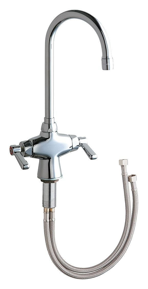 Chicago Faucets 50-ABCP Deck Mount Combination Sink Faucet, Chrome