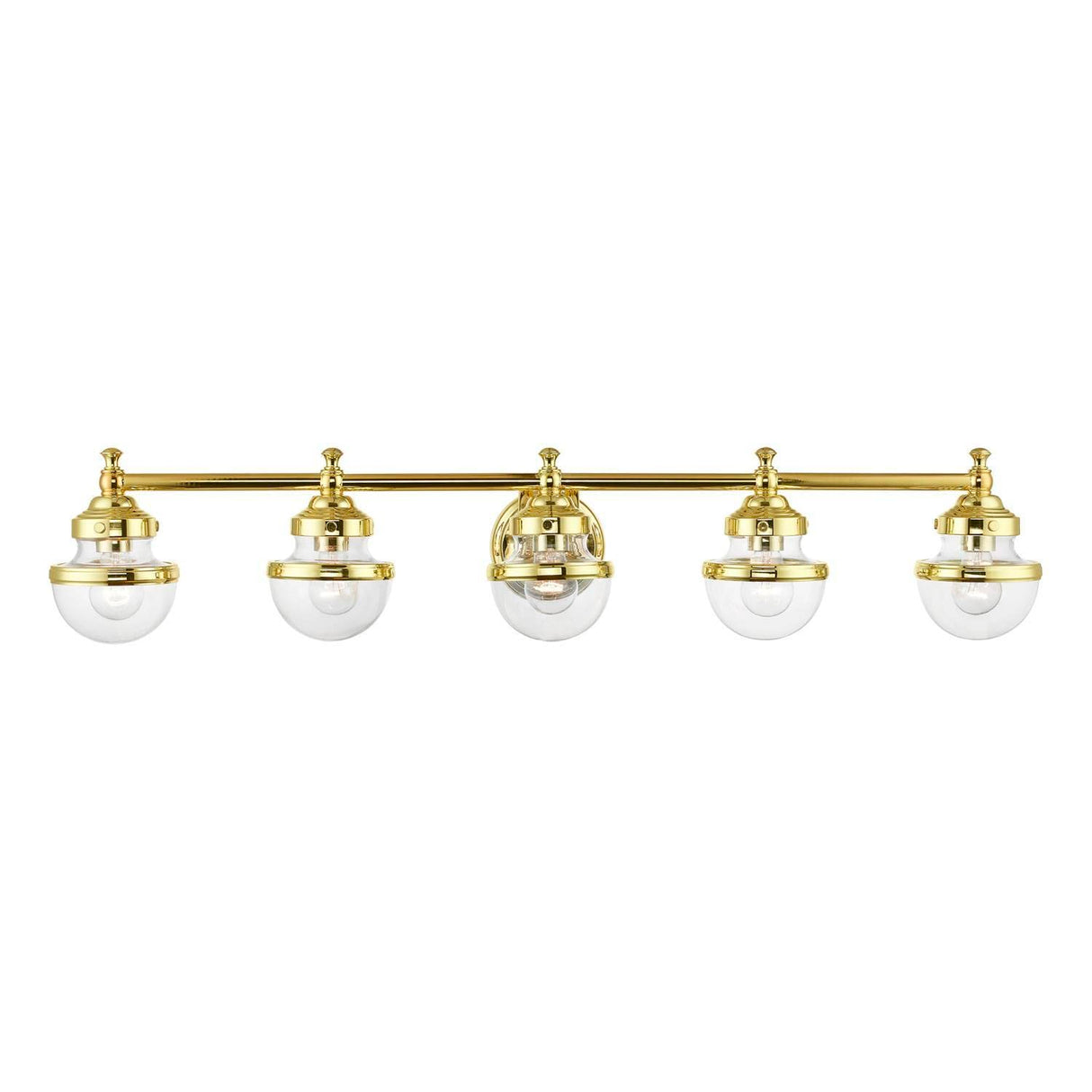 Livex Lighting 17415-02 Oldwick 5 Light 42 inch Polished Brass Vanity Sconce Wall Light, Large