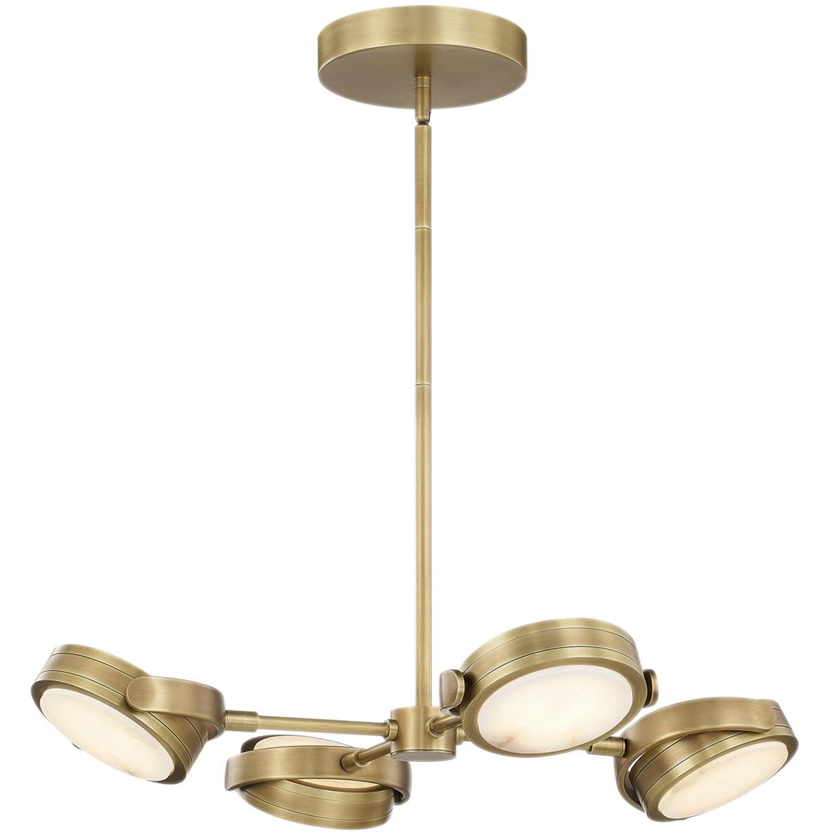 Alora PD325428VBAR BLANCO 28" PD VINTAGE BRASS ALABASTER 65W LED 90 3000K DC LED