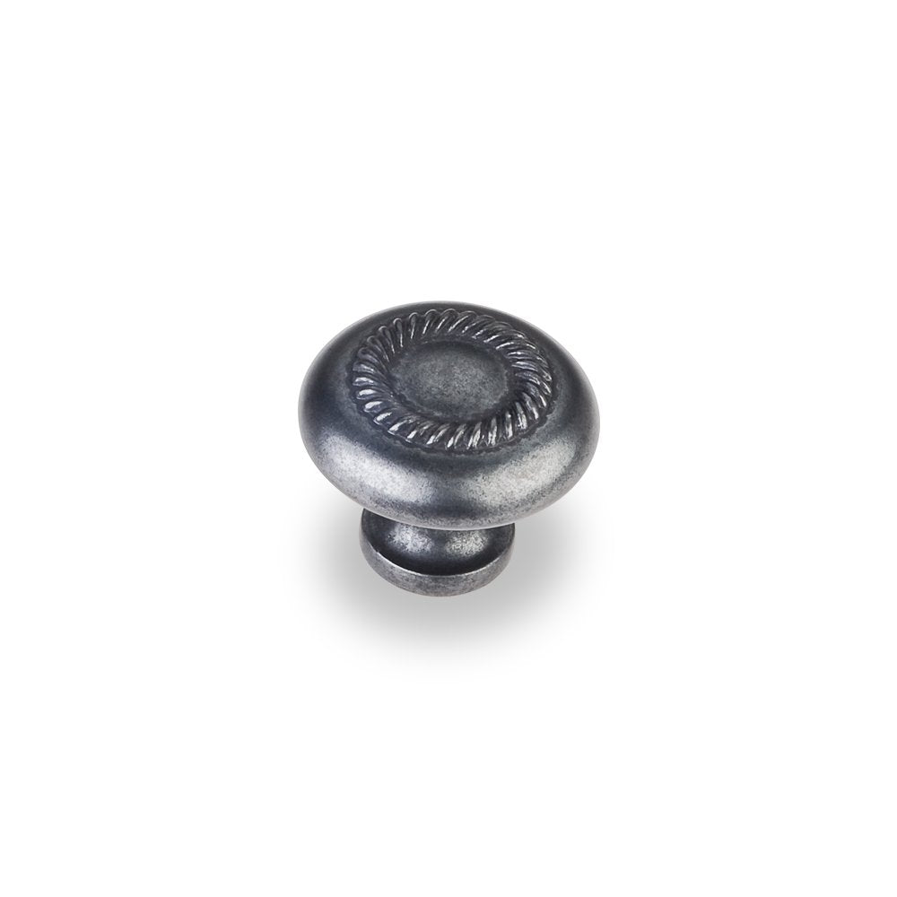 Elements Z118-DACM 1-1/4" Diameter Gun Metal Rope Detailed Cypress Cabinet Mushroom Knob