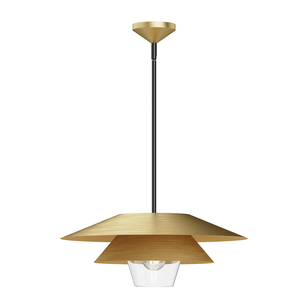 Alora PD475120BGCL TETSU 20" PENDANT BRUSHED GOLD CLEAR GLASS E26 60W