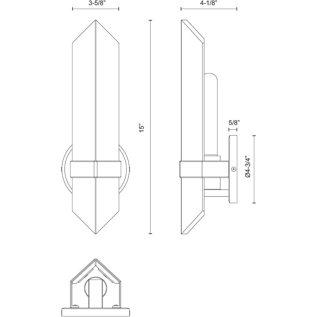 Alora WV334105UBAR VALENCIA 5" WV URBAN BRONZE ALABASTER 60W E26