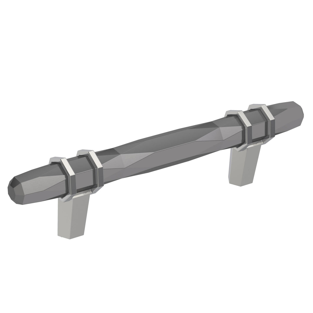 Amerock Cabinet Pull Black Chrome/Polished Chrome 3-3/4 inch (96 mm) Center-to-Center London 1 Pack Drawer Pull Drawer Handle Cabinet Hardware