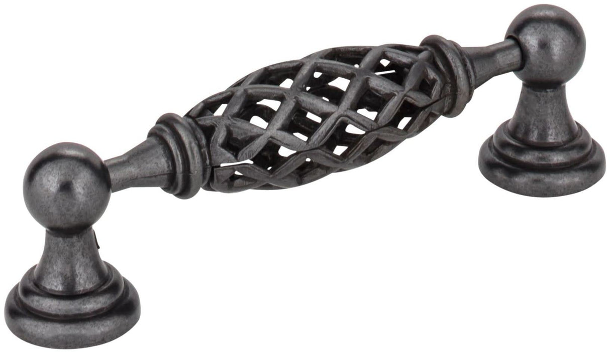 Jeffrey Alexander 749-96B-DACM 96 mm Center-to-Center Gun Metal Birdcage Tuscany Cabinet Pull
