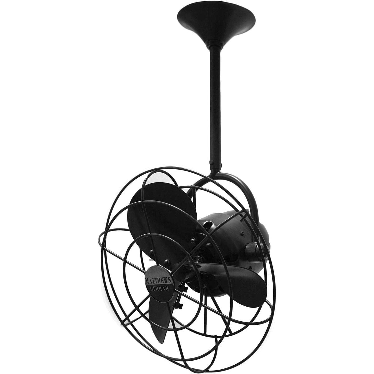 Matthews Fan BD-BK-MTL Bianca Direcional ceiling fan in Matte Black finish with metal blades.