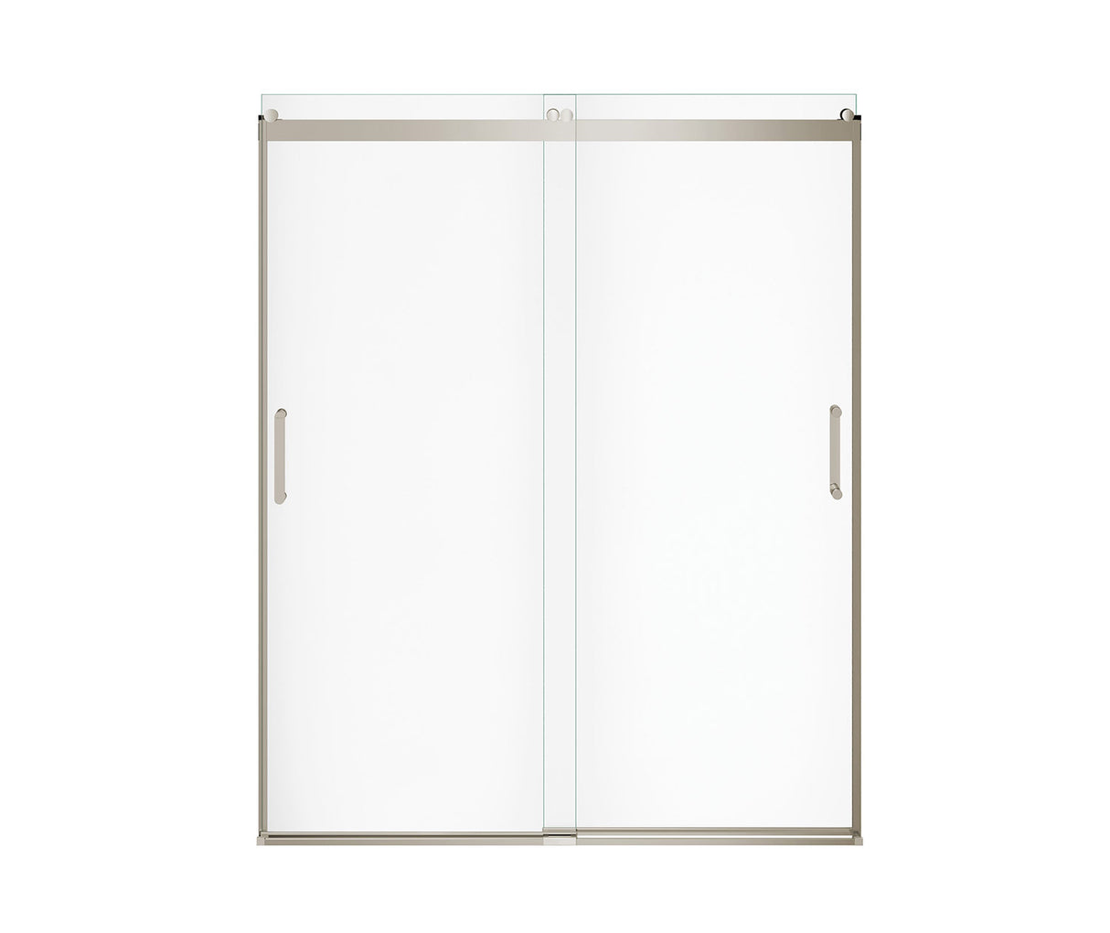 MAAX 136691-900-305-000 Revelation Round 56-59 in. x 70 ½-73 in. 6 mm Bypass Shower Door for Alcove Installation with Clear glass in Brushed Nickel