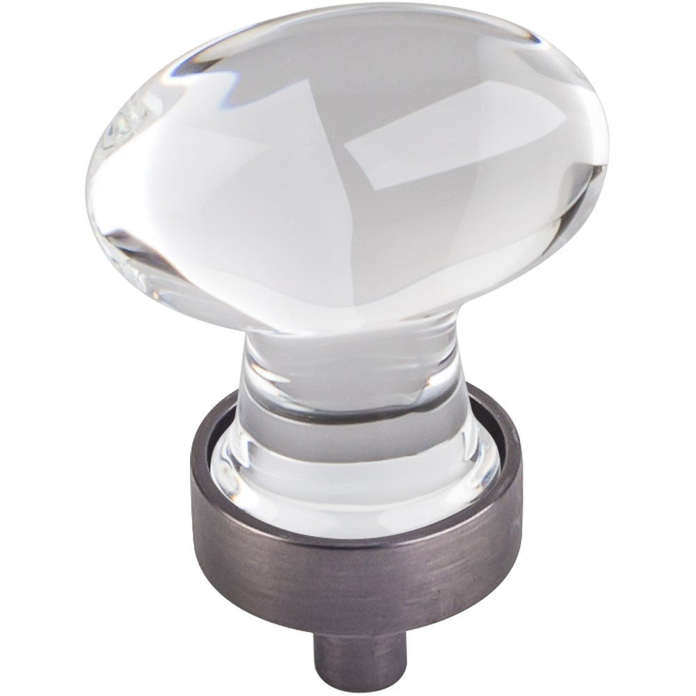 Jeffrey Alexander G110BNBDL 1-1/4" Overall Length Brushed Pewter Football Glass Harlow Cabinet Knob