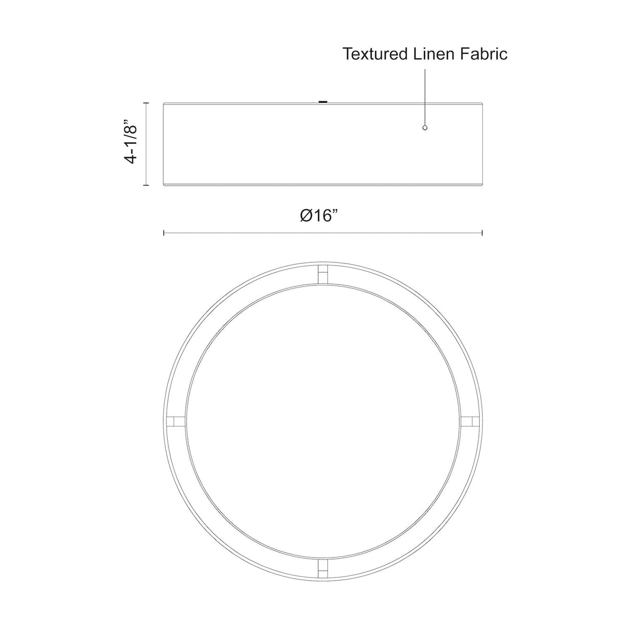 Kuzco FM7916-WH DALTON 16" FM White 120V ELV LED 3000K 90CRI 26W