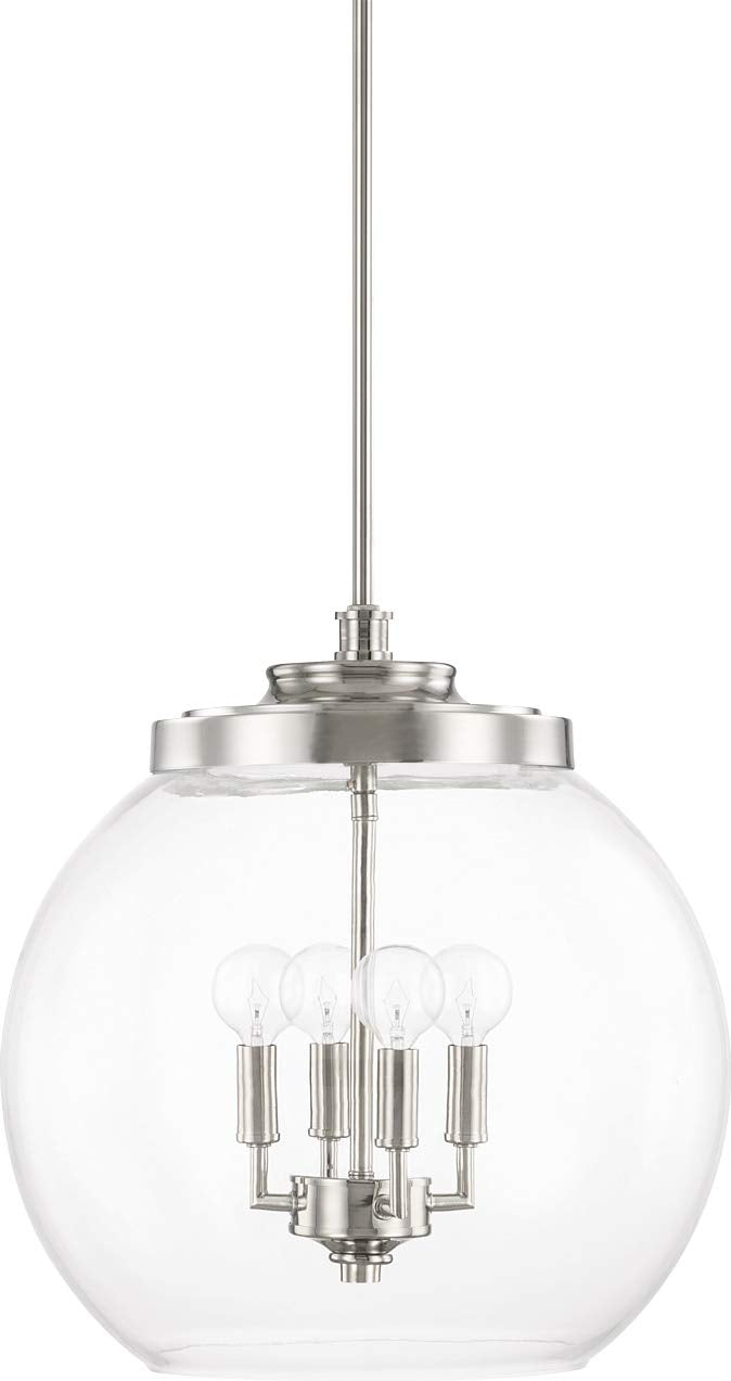 Capital Lighting 321142PN Mid Century 4 Light Pendant Polished Nickel