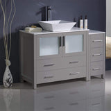 Fresca FCB62-3612WH-CWH-V Fresca Torino 48" White Modern Bathroom Cabinets w/ Top & Vessel Sink