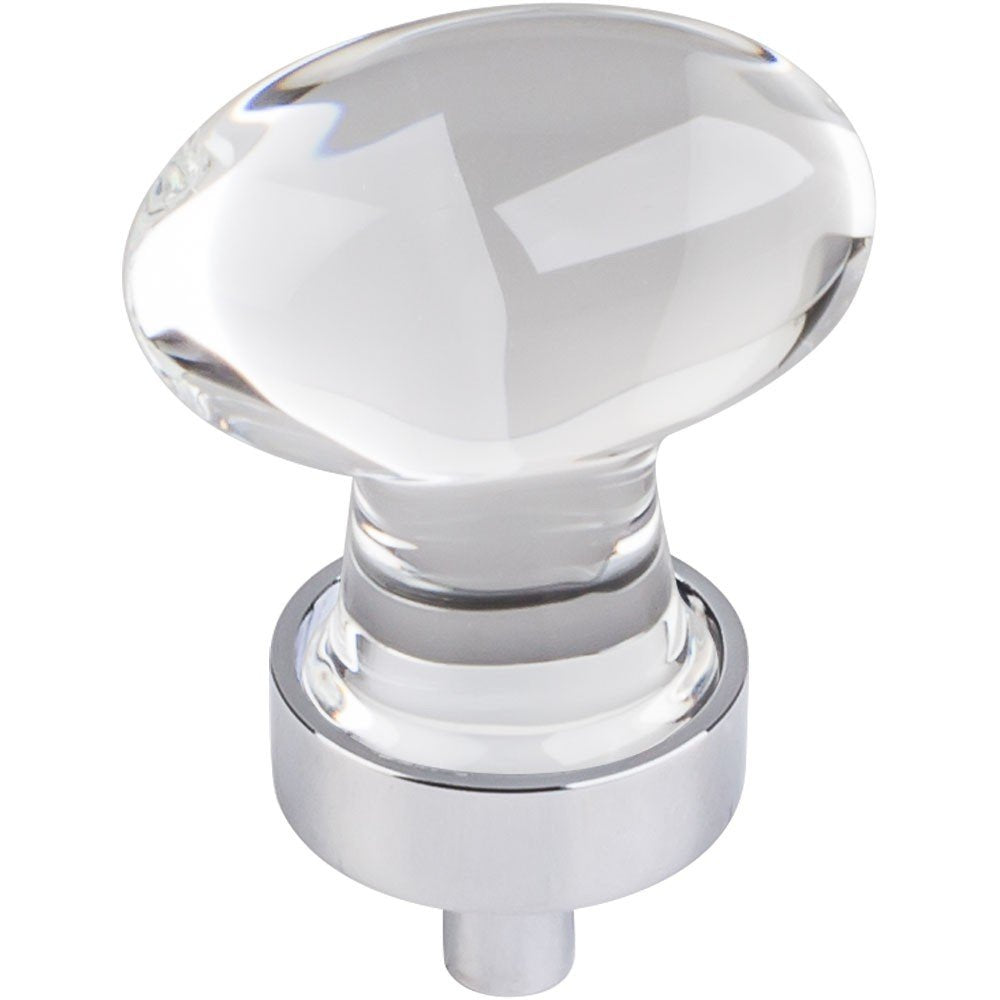 Jeffrey Alexander G110PC 1-1/4" Overall Length Polished Chrome Football Glass Harlow Cabinet Knob