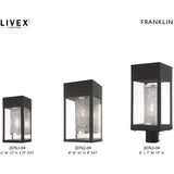 Livex Lighting 20763-04 Franklin - One Light Outdoor Post Top Lantern, Black Finish with Clear Glass with Stainless Steel Mesh Shade