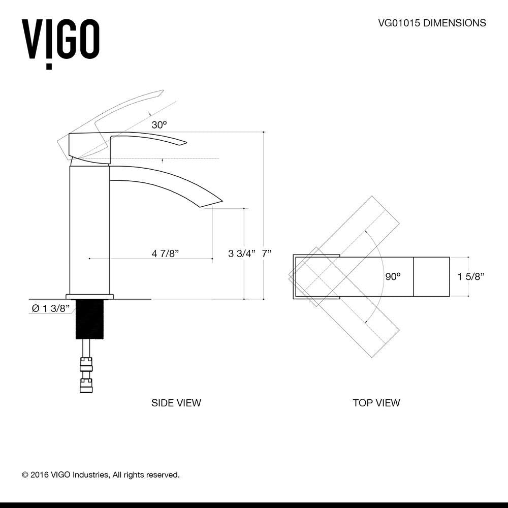VIGO Satro 7 inch H Single Hole Single Handle Single Hole Bathroom Faucet in Brushed Nickel - Bathroom Sink Faucet VG01015BN