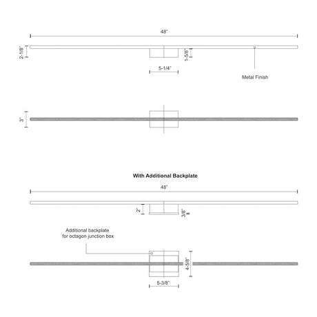 Kuzco WS18248-WH VEGA MINOR 48" WS White 120V TRIAC/ELV LED 3000K 90CRI 44W