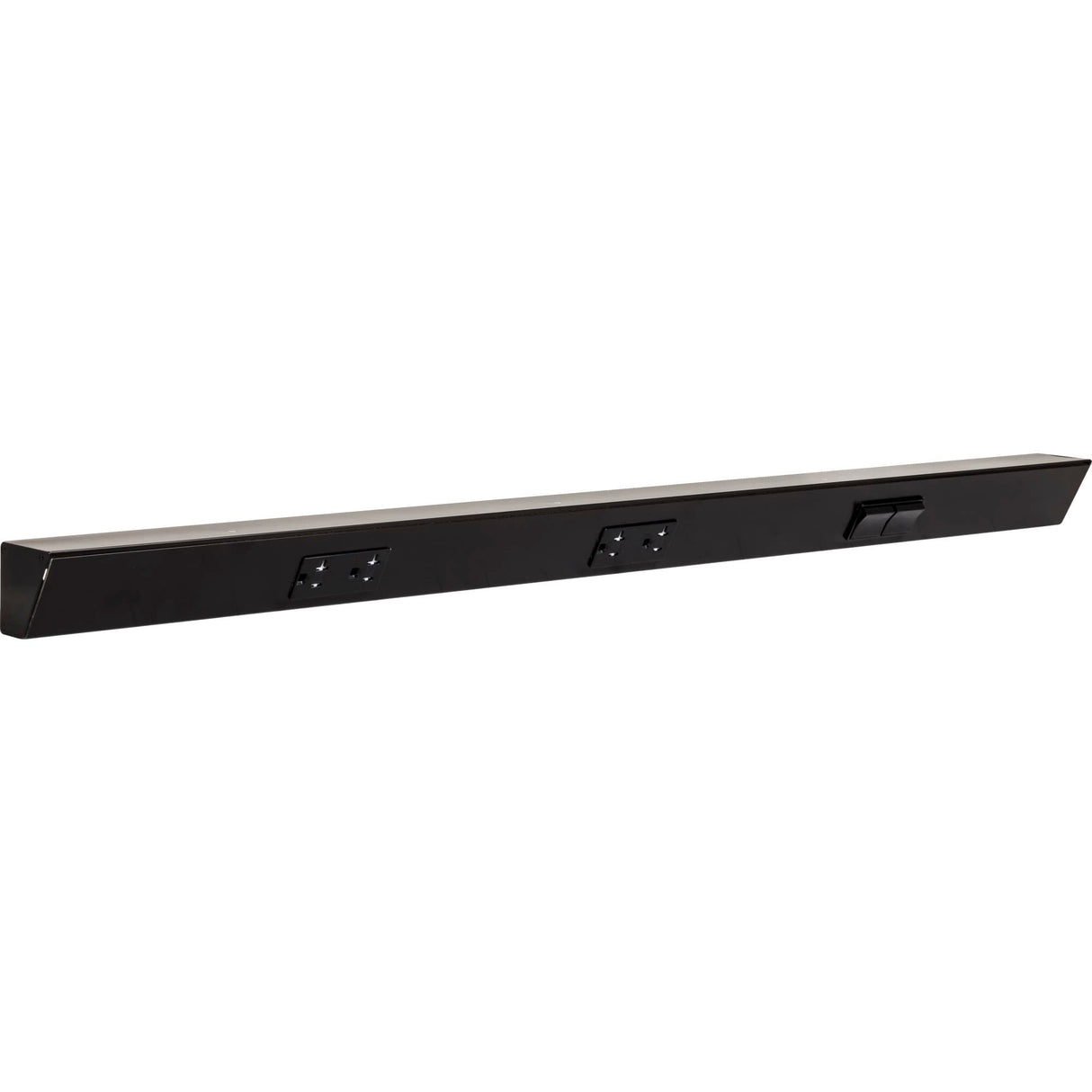 Task Lighting TRS36-3B-BK-RS 36" TR Switch Series Angle Power Strip, Right Switches, Black Finish, Black Switches and Receptacles