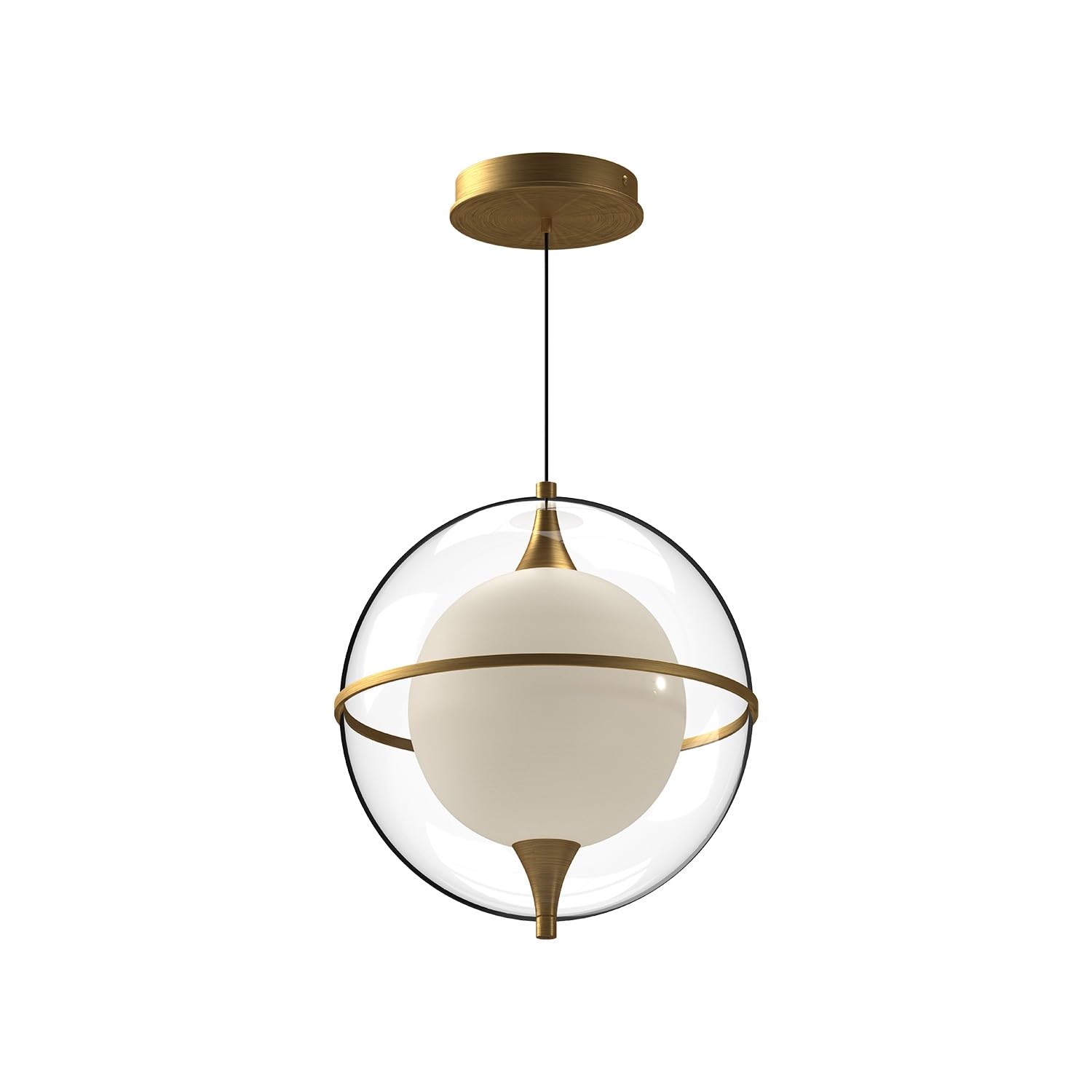 Kuzco PD76712-BG ARIES 12" PENDANT BRUSHED GOLD 120" WIRE 120V TRIAC/ELV LED 3000K 90CRI 15W