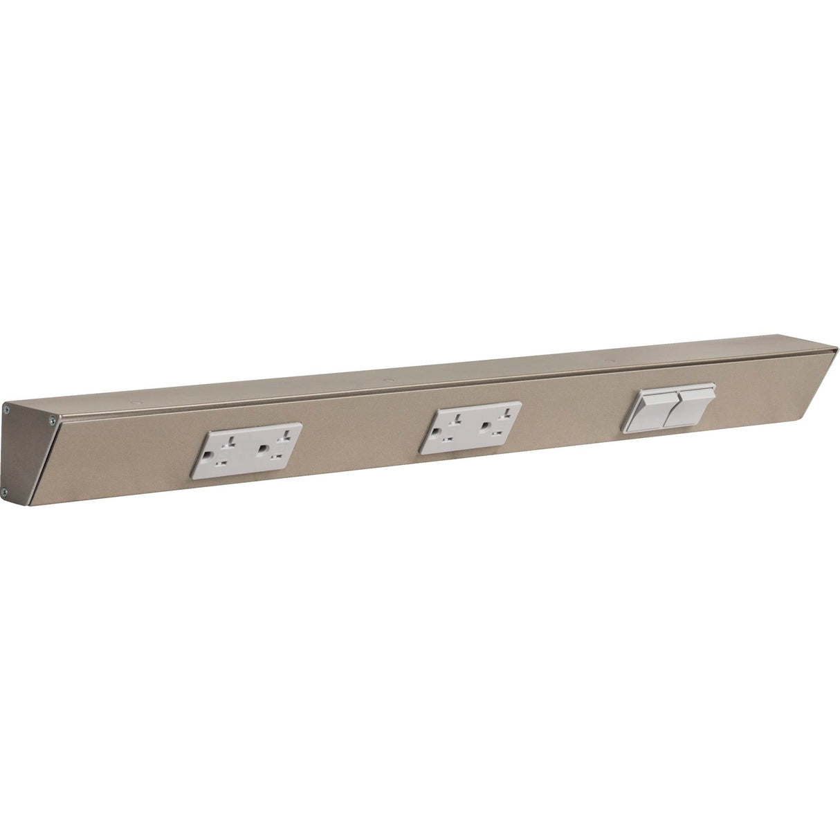 Task Lighting TRS24-3G-SN-RS 24" TR Switch Series Angle Power Strip, Right Switches, Satin Nickel Finish, Grey Switches and Receptacles