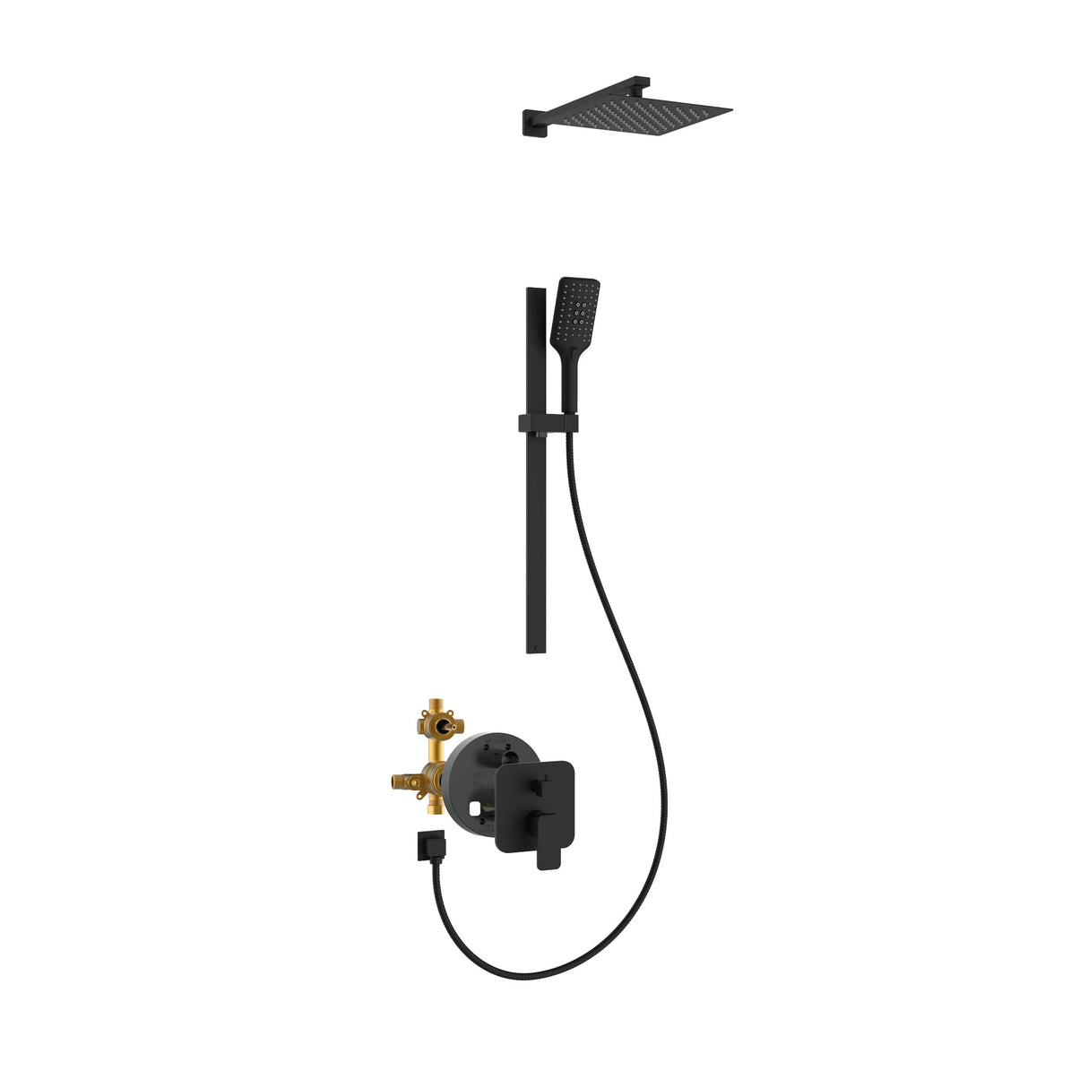 PULSE ShowerSpas 3008-MB Matte Black Combo Shower System, 2.5 GPM